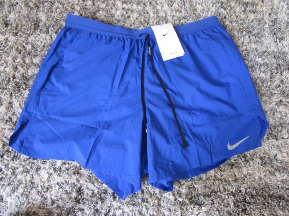 Nike Stride 5' Dri-Fit Brief-Lined Running Shorts Blue Men's Large CJ5453-480